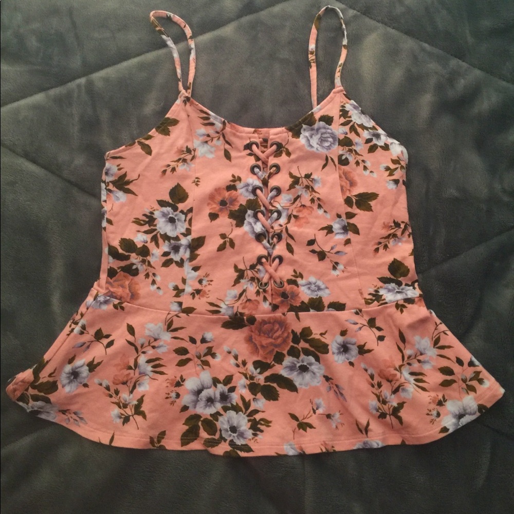 A&E pink floral tank (no returns)